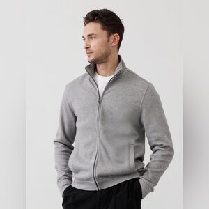 Men's Banana Republic Pique Mock Neck Supima Cotton Jacket - Gray XL